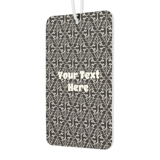 Elegant Damask Zwart Wit Patroon Scrolls Luchtverfrisser (Links)