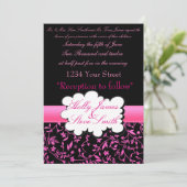 Elegant Damaskers Wedding Uitnodiging (Staand voorkant)