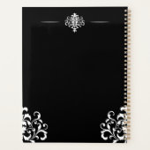 Élégant damasqué monogrammé noir et blanc pour le (Dos)
