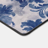 Élégant damassé Bleu toile de jouy monogramme (Coin)