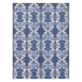 Elegant damast Blauw toile de jouy monogram Tafelkleed (Voorkant)