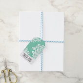Elegant damast patroon dank u cadeaulabel (Met Touw)