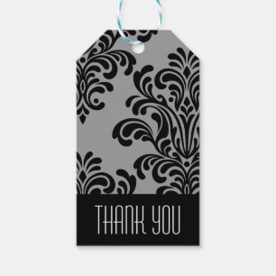 Elegant damast patroon dank u cadeaulabel