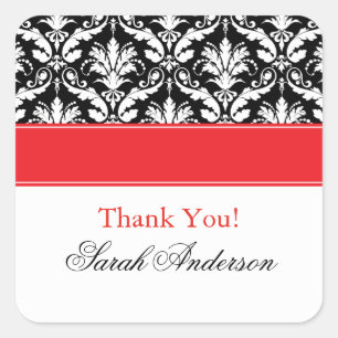 Elegant damast patroon gepersonaliseerde vierkante sticker