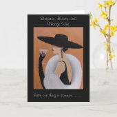 Elegant dame, vogelkaart kaart (Gele Bloem)