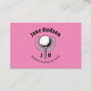 Elegant Dames Golf Monogram Ontwerp Visitekaartje