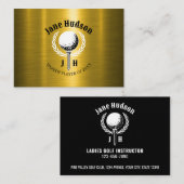 Elegant Dames Golf Monogram Ontwerp Visitekaartje (Voorkant / Achterkant)