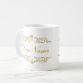 Elegant Dames Monogram koffie Koffiemok (Voorkant links)
