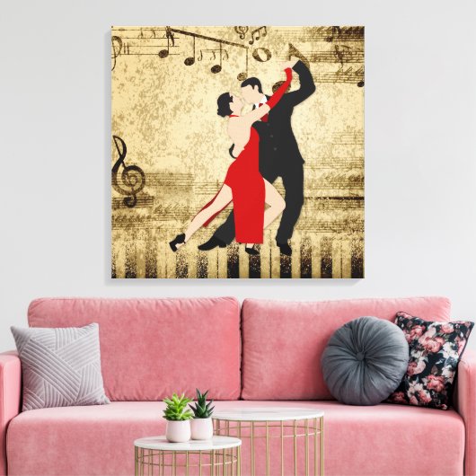 Elegant Dancers op vel muziek Canvas Afdruk (Insitu (Woonkamer))