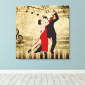 Elegant Dancers op vel muziek Canvas Afdruk (Insitu (Houten vloer))