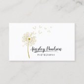 Elegant Dandelion Handgeschreven Script Calligrafi Visitekaartje (Voorkant)