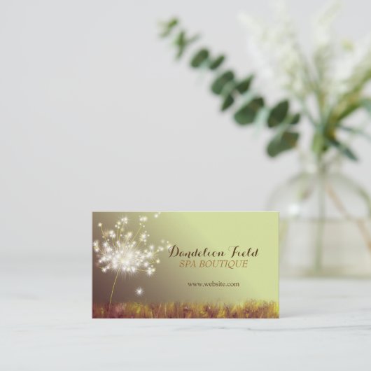 Elegant Dandelions Business Appointment Card Afsprakenkaartje (Staand voorkant)