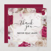 Elegant Dank je Afstuderen Floral Feestdagenkaart (Voorkant / Achterkant)