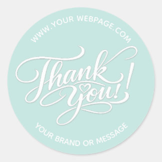 Elegant “Dank je wel” handgeschreven ontwerp met h Ronde Sticker
