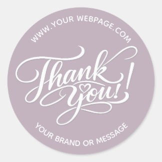 Elegant “Dank je wel” handgeschreven ontwerp met h Ronde Sticker
