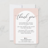 ELEGANT DANK JULLIE: moderne boog zwart, roze zwar Bedankkaart (Voorkant)