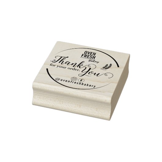 Elegant dank u bedrijfsnaam Bakkerij Rubberstempel (Stempel)