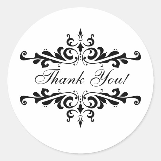 Elegant dank u bruiloft gunst Stickers (Voorkant)