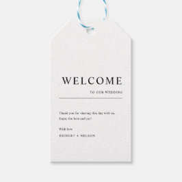 Elegant dank u bruiloft welkom gunst cadeaulabel