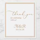 Elegant dank u favoriete bruiloft Jubileum Wijn Etiket (Enkel label)
