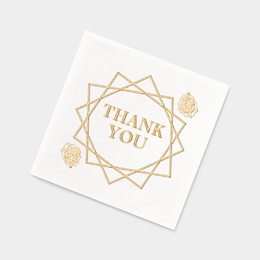 Elegant Dank u Geometrische Patroon & Rozen Folie Servetten (Links)