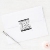 Elegant Dank u Magic Sparkle Black Vierkante Sticker (Envelop)