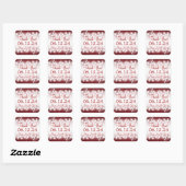 Elegant Dank u Magic Sparkle Red Vierkante Sticker (Vel)
