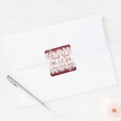 Elegant Dank u Magic Sparkle Red Vierkante Sticker (Envelop)