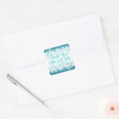 Elegant Dank u Magic Sparkle Turquoise Vierkante Sticker (Envelop)