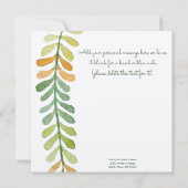 Elegant "Dank u" met de groene leder, groot, aange Kaart (Achterkant)