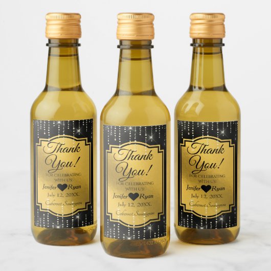 Elegant Dank u Mini Wijnfles Label Wijn Etiket (Flessen)