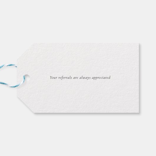 Elegant dank u modern script Roos Gold Business Cadeaulabel (Achterkant Horizontaal)