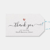Elegant dank u modern script Roos Gold Business Cadeaulabel (Voorkant (Horizontaal))