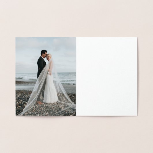 Elegant Dank u Script Foto Folie Kaart (Binnen)