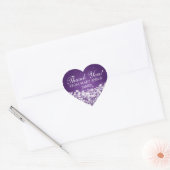 Elegant Dank u Star Sparkle Paarse Hart Sticker (Envelop)