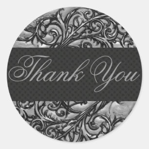 Elegant dank u Sticker/zegel Ronde Sticker
