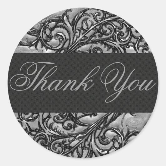 Elegant dank u Sticker/zegel Ronde Sticker (Voorkant)