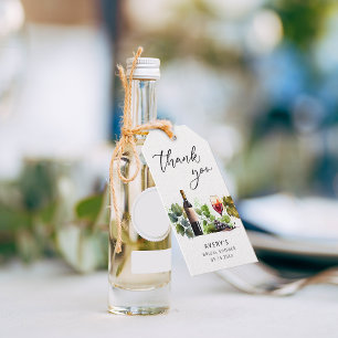 Elegant dank u wijn Vrijgezellenfeest Cadeaulabel