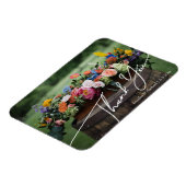 Elegant dank u wit handschrift bruiloft foto magneet (Linkerzijde)
