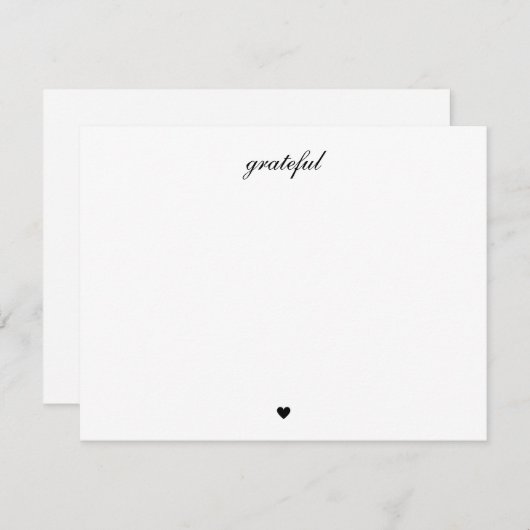 Elegant dankbaar hartsscript oud geld bedankkaart (Voorkant / Achterkant)