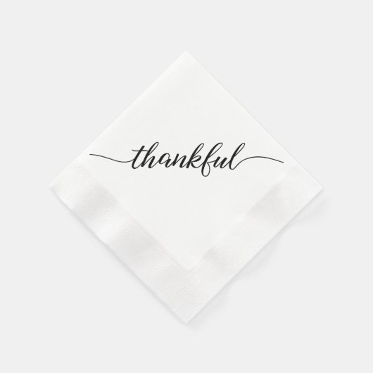 Elegant dankbaar | Thanksgiving-scriptkalligrafie Servet (Hoek)