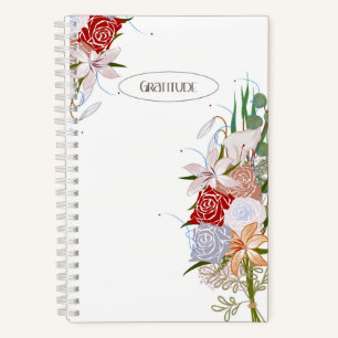 Elegant dankbaarheidsjournaal Floral Bouquet Desig Notitieboek