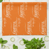 Elegant Dankbare Thanksgiving Herfst Sinaasappel Theedoek (Gevouwen)