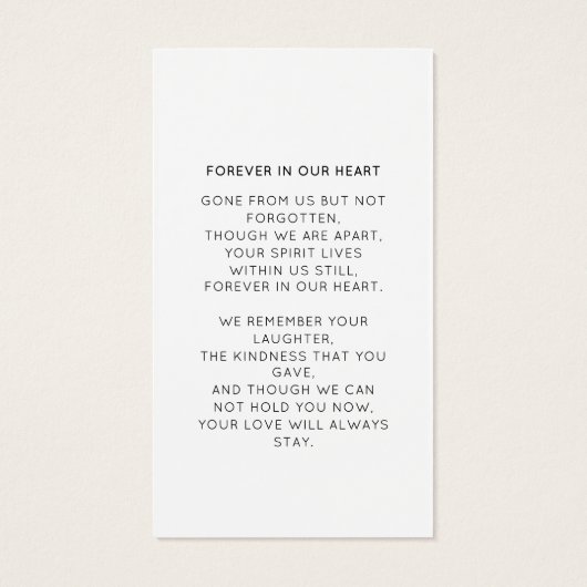 Élégant Dans L'Amour Script Photo Funéraire (Dos)