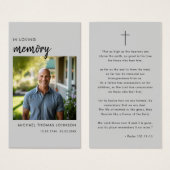 Élégant Dans Love Mémoire Funéraire Carte De Prièr (Devant & derrière)