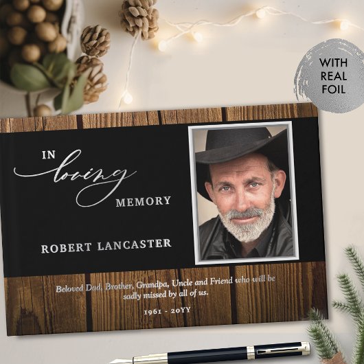 Élégant Dans Mémoire Amoureuse Bois Rustique Photo