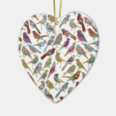 Elegant dansende kerkvogels keramisch ornament (Links)