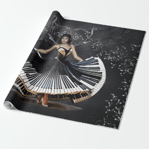 Elegant dansende vrouw cadeaupapier