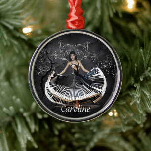 Elegant dansende vrouw metalen ornament