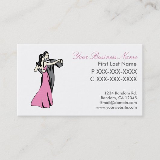 Elegant danspaar visitekaartjes (Voorkant)